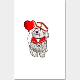 The Best Valentine’s Day Gift ideas top 10, Cavalier king charles spaniel sailor fancy dress, white Cavoodle Cavapoo Valentines Day Posters and Art